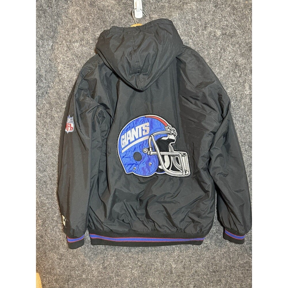 Vintage New York Giants Starter Jacket Mens XL Hooded W/ Original Beads 90’s
